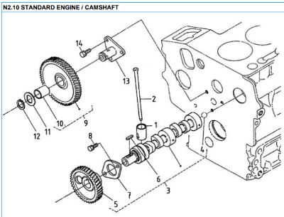 Nanni 2.10 Standard Engine Camshaft 